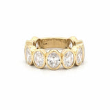 14K Gold 7.3MM Oval Bezel Lab Grown Diamond Fashion Band