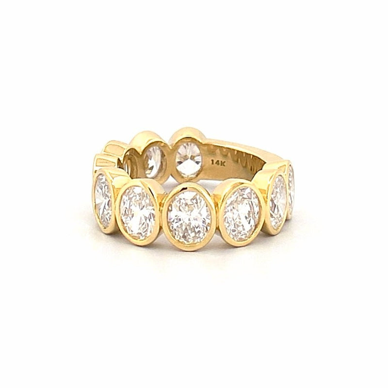 14K Gold 7.3MM Oval Bezel Lab Grown Diamond Fashion Band