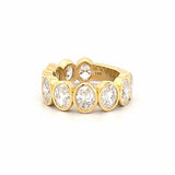 14K Gold 7.3MM Oval Bezel Lab Grown Diamond Fashion Band