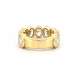14K Gold 7.3MM Oval Bezel Lab Grown Diamond Fashion Band