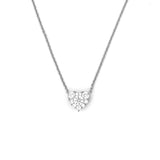 14K Gold Cluster Heart Diamond Pendant Necklace