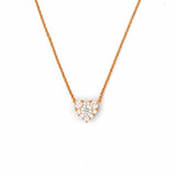 14K Gold Cluster Heart Diamond Pendant Necklace