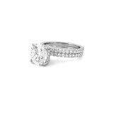 14K Gold 2.50 Carat Round Lab Grown Diamond Engagement Set with Under Halo