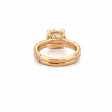 14K Gold 2.50 Carat Round Lab Grown Diamond Engagement Set with Under Halo