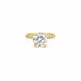 14K Gold 2.50 Carat Round Lab Grown Diamond Engagement Ring with Under Halo