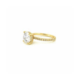 14K Gold 2.50 Carat Round Lab Grown Diamond Engagement Ring with Under Halo