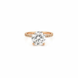 14K Gold 2.50 Carat Round Lab Grown Diamond Engagement Ring with Under Halo