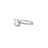 14K Gold 2.50 Carat Round Lab Grown Diamond Engagement Ring with Under Halo