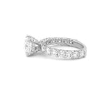 14K Gold 2.00 Carat Cushion Lab Grown Diamond Under Halo, Diamond U Prong Engagement Ring