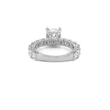 14K Gold 2.00 Carat Cushion Lab Grown Diamond Under Halo, Diamond U Prong Engagement Ring