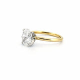 14K Two Tone Gold 2.00 Carat Oval Lab Grown Solitaire Engagement Ring
