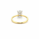 14K Two Tone Gold 2.00 Carat Oval Lab Grown Solitaire Engagement Ring