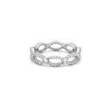 14K Gold Twist Station Diamond Ring