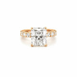 14K Gold Radiant 3.50 Carat Moissanite U Prong Eternity Engagement Ring
