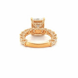 14K Gold Radiant 3.50 Carat Moissanite U Prong Eternity Engagement Ring