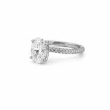 14K Gold Lab Grown 2.00 Carat Oval Diamond 3D Engagement Ring with Under Halo