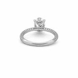 14K Gold Lab Grown 2.00 Carat Oval Diamond 3D Engagement Ring with Under Halo