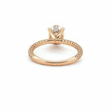 14K Gold Lab Grown 2.00 Carat Oval Diamond 3D Engagement Ring with Under Halo