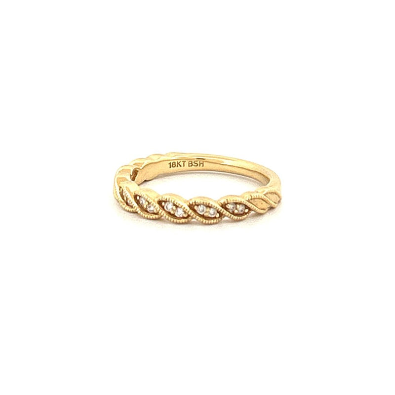 14K Gold Art Deco Twist Diamond Ring
