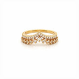14K Gold Two Row V Prong Set Style Diamond Band