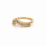 14K Gold Two Row V Prong Set Style Diamond Band