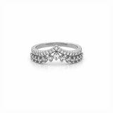 14K Gold Two Row V Prong Set Style Diamond Band