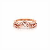 14K Gold Two Row V Prong Set Style Diamond Band