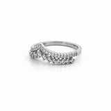 14K Gold Two Row V Prong Set Style Diamond Band