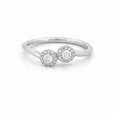 14K Gold Duo Round Halo Diamond Band