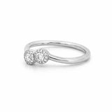 14K Gold Duo Round Halo Diamond Band