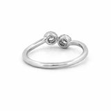 14K Gold Duo Round Halo Diamond Band