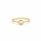 14K Gold Hexagonal Diamond Band