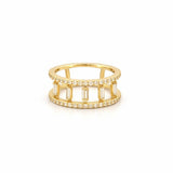 14K Gold Prong Set Open Baguette Cage Style Band