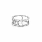 14K Gold Prong Set Open Baguette Cage Style Band