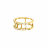 14K Gold Prong Set Open Baguette Cage Style Band