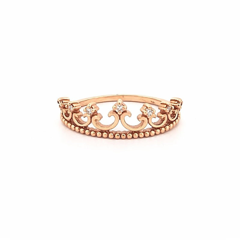 14K Gold Crown Style Diamond Band