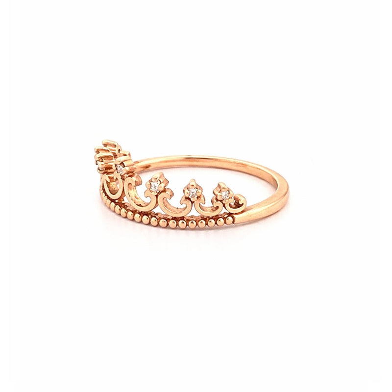 14K Gold Crown Style Diamond Band