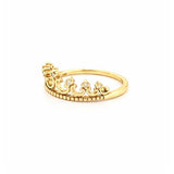 14K Gold Crown Style Diamond Band