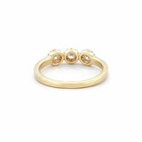 14K Gold Trio Round Halo Diamond Band