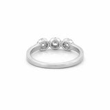14K Gold Trio Round Halo Diamond Band