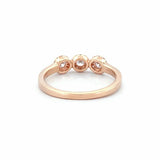 14K Gold Trio Round Halo Diamond Band