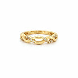 14K Gold Twist Weave Diamond Ring