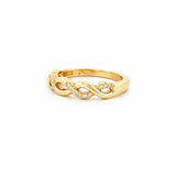 14K Gold Twist Weave Diamond Ring