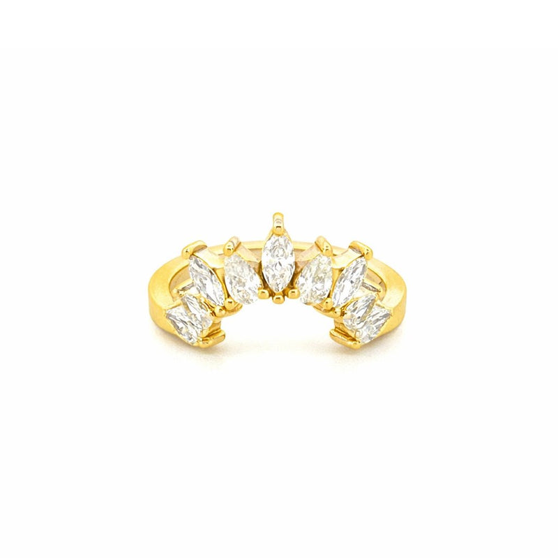 14K Gold Marquise and Pear Tiara Diamond Ring