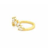 14K Gold Marquise and Pear Tiara Diamond Ring