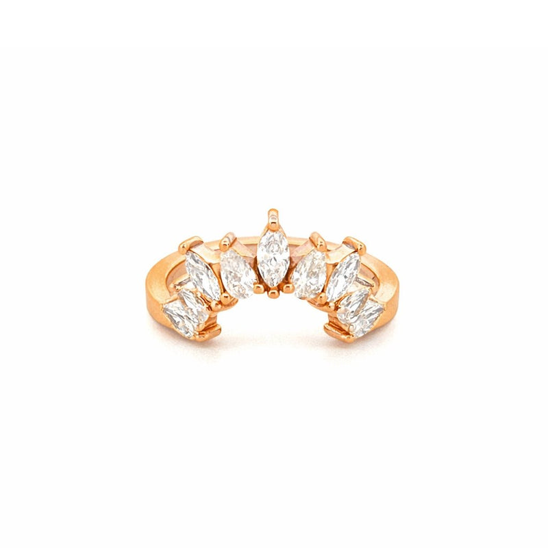 14K Gold Marquise and Pear Tiara Diamond Ring