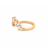 14K Gold Marquise and Pear Tiara Diamond Ring