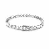 14K Gold Heart Diamond Tennis Bracelet