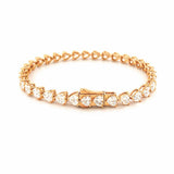 14K Gold Heart Diamond Tennis Bracelet
