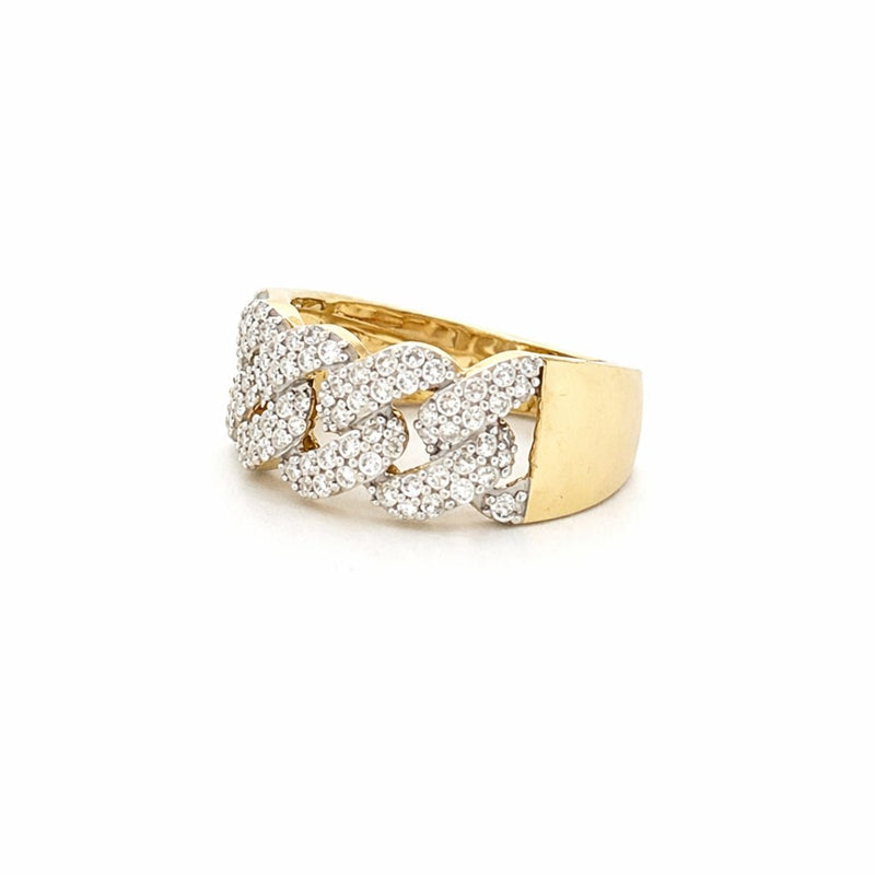 14K Gold Diamond Cuban Link Band